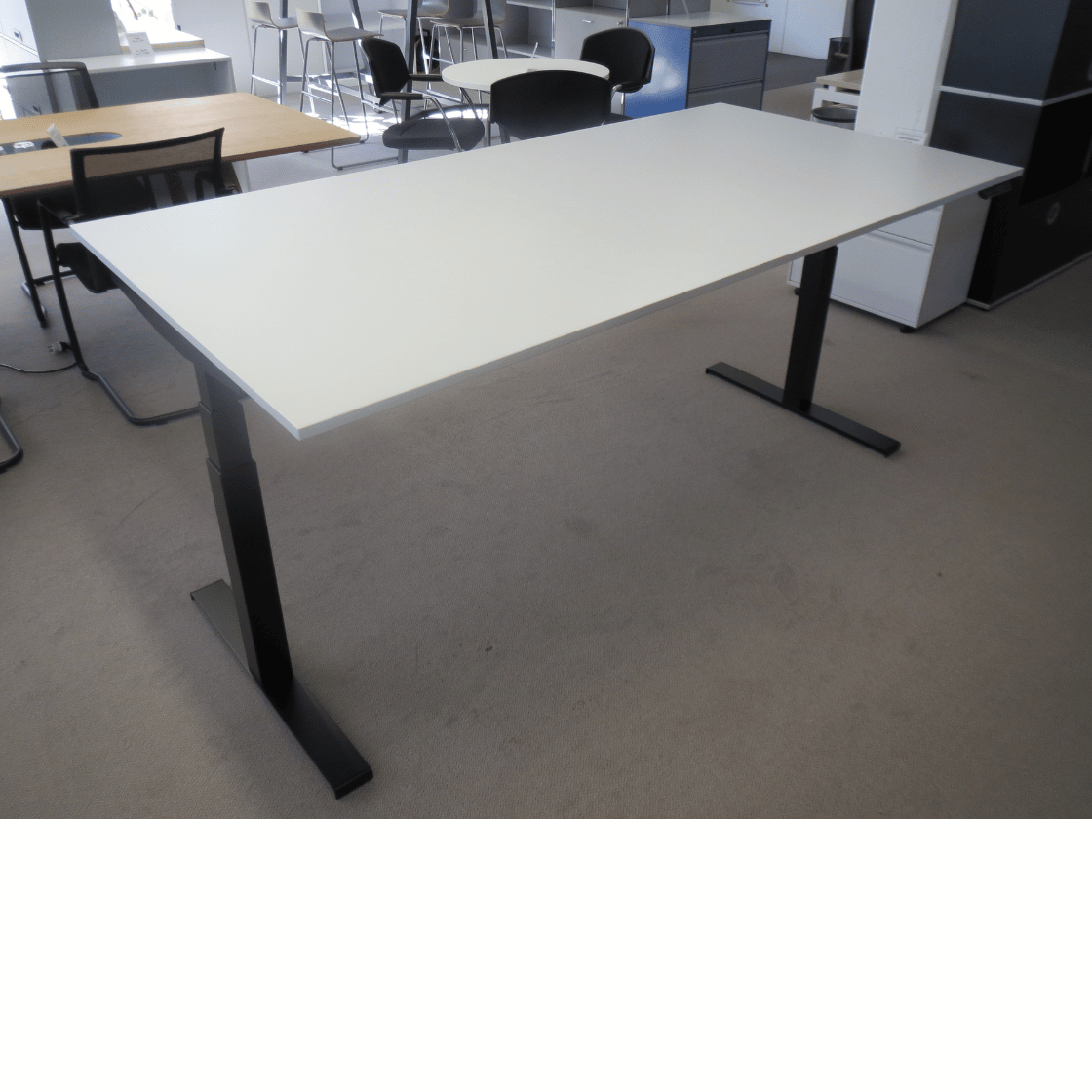 Ergodata Sitz- Stehtisch plain desk 200 x 100 cm, weiss