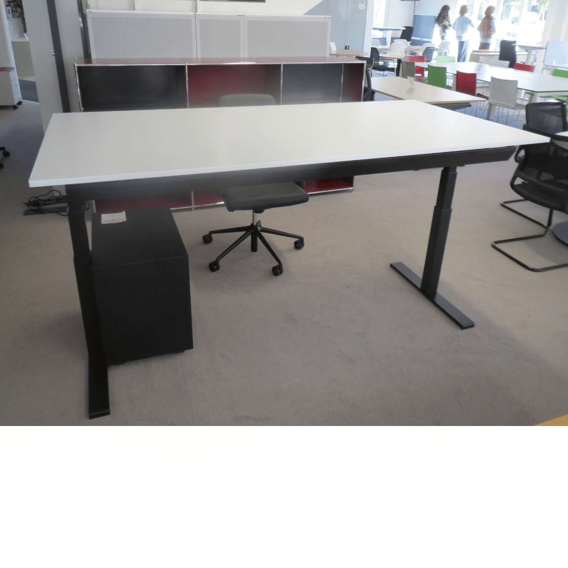 Ergodata Sitz- Stehtisch plain desk 200 x 100 cm, weiss