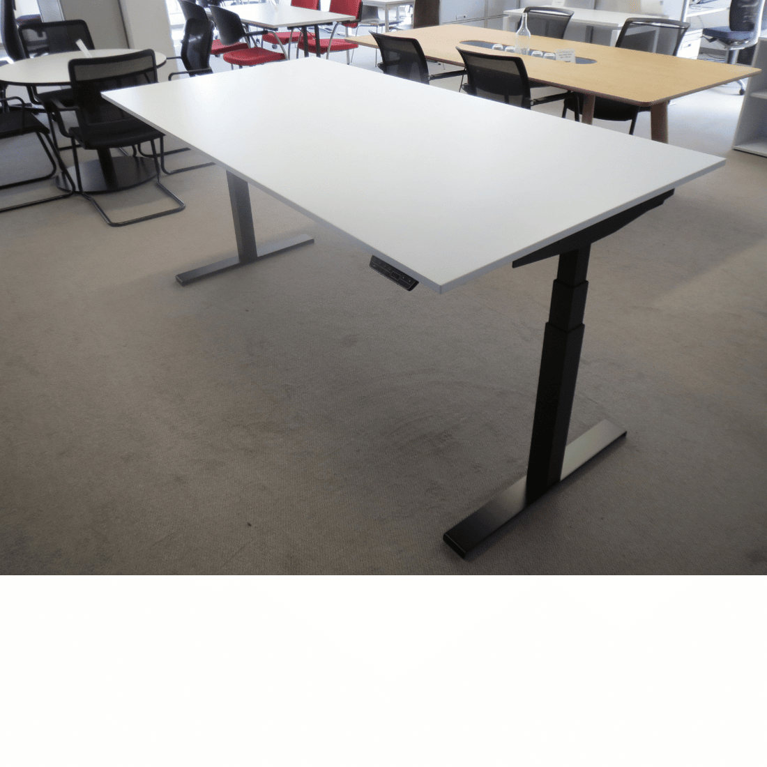 Ergodata Sitz- Stehtisch plain desk 200 x 100 cm, weiss