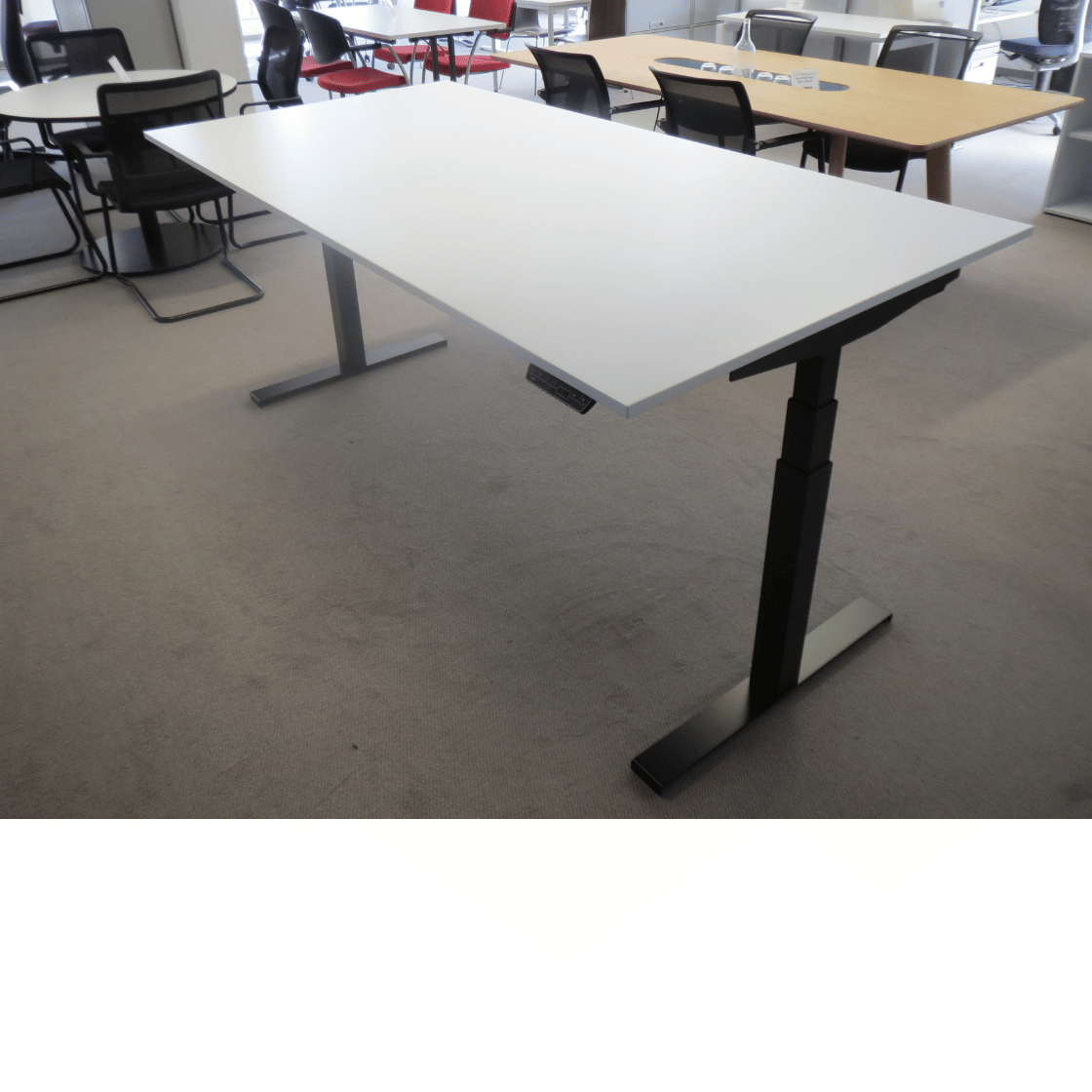 Ergodata Sitz- Stehtisch plain desk 200 x 100 cm, weiss