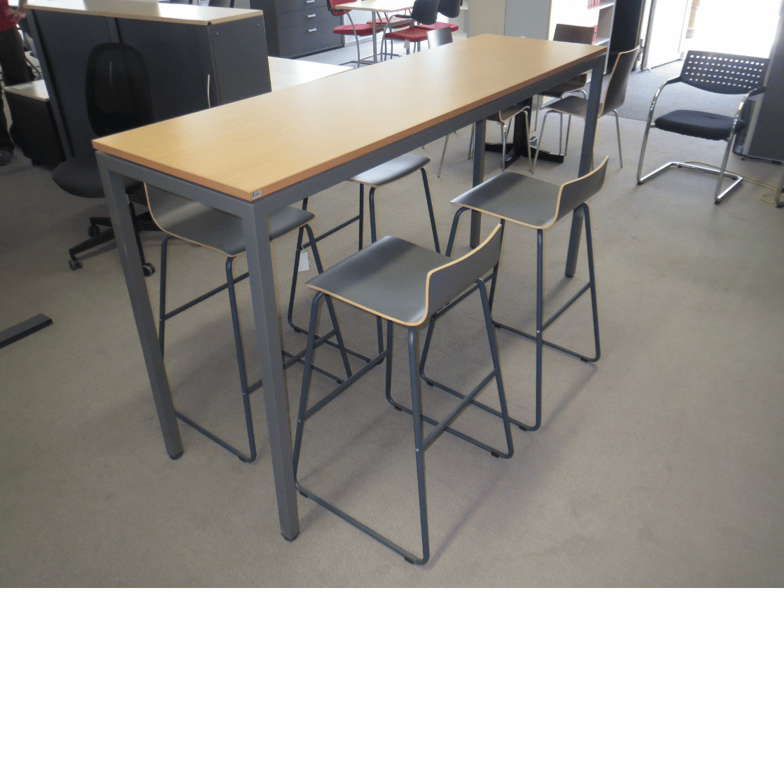 Stehtisch Lista Motion, 200 x 60 cm, Buche natur