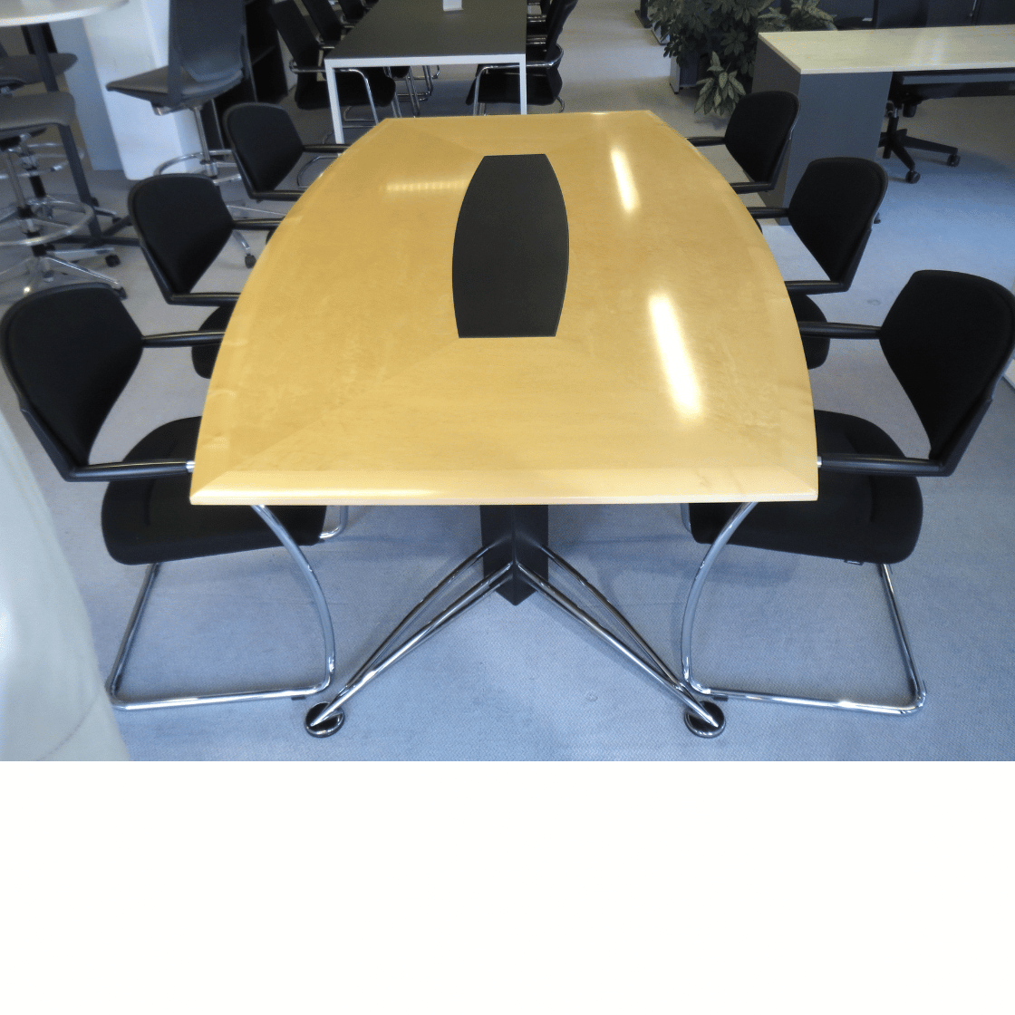 Sitag Sitzungstisch Ascent 220 x 130/100 cm, bootsförmig