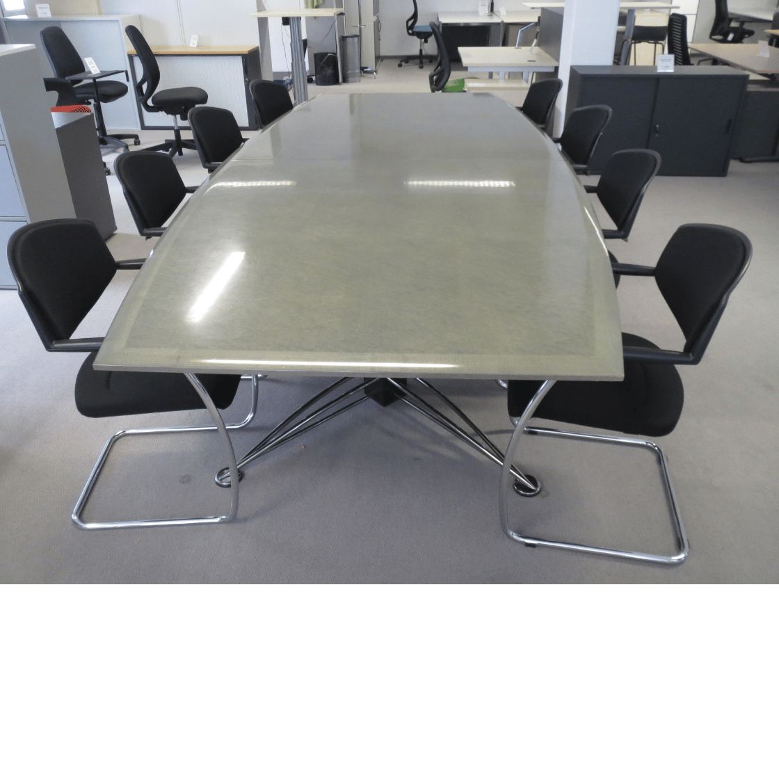 Sitag Sitzungstisch Ascent 320 cm bootsförmig