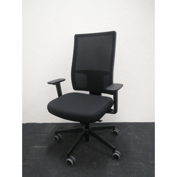 Rexsitt Bürodrehstuhl Mesh mit Armlehnen – Ergonomischer Drehstuhl mit Netzrücken & Schiebesitz | Schwarz