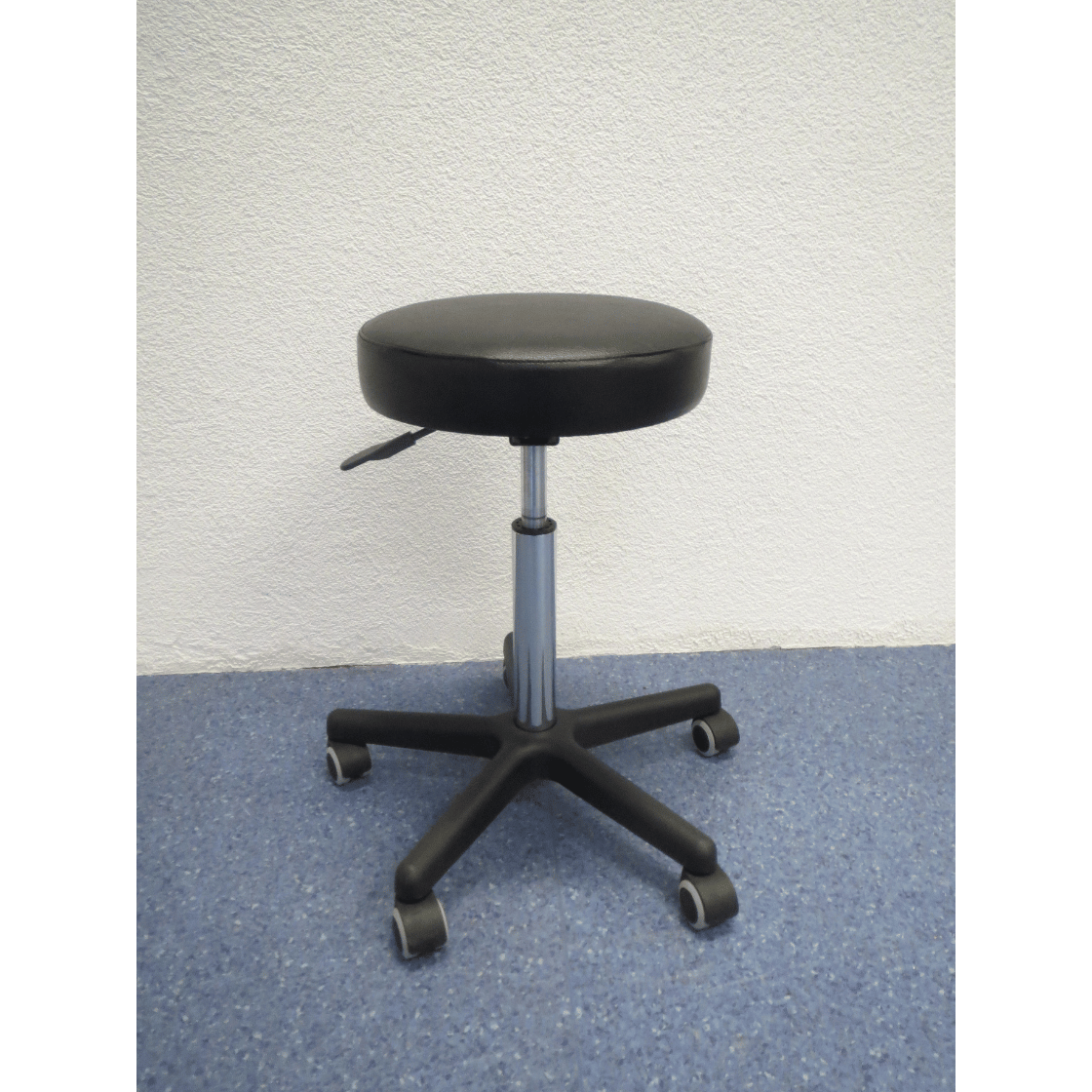Hocker Kunstleder schwarz Höhe 58-84 cm