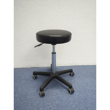 Hocker Kunstleder schwarz Höhe 58-84 cm