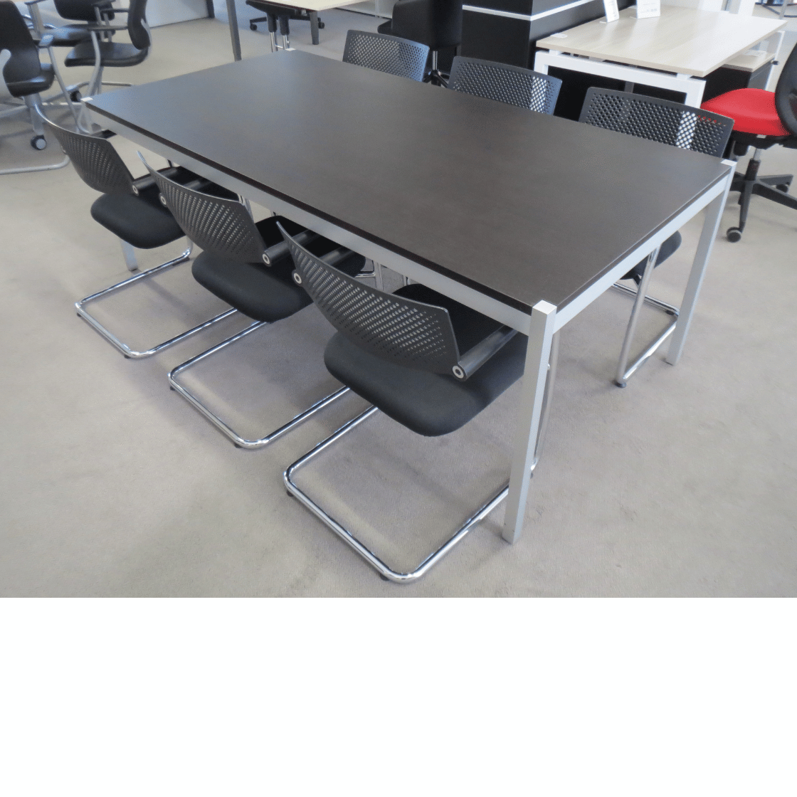 Ergodata multidesk Sitzungstisch 200 x 100 cm Echtholz