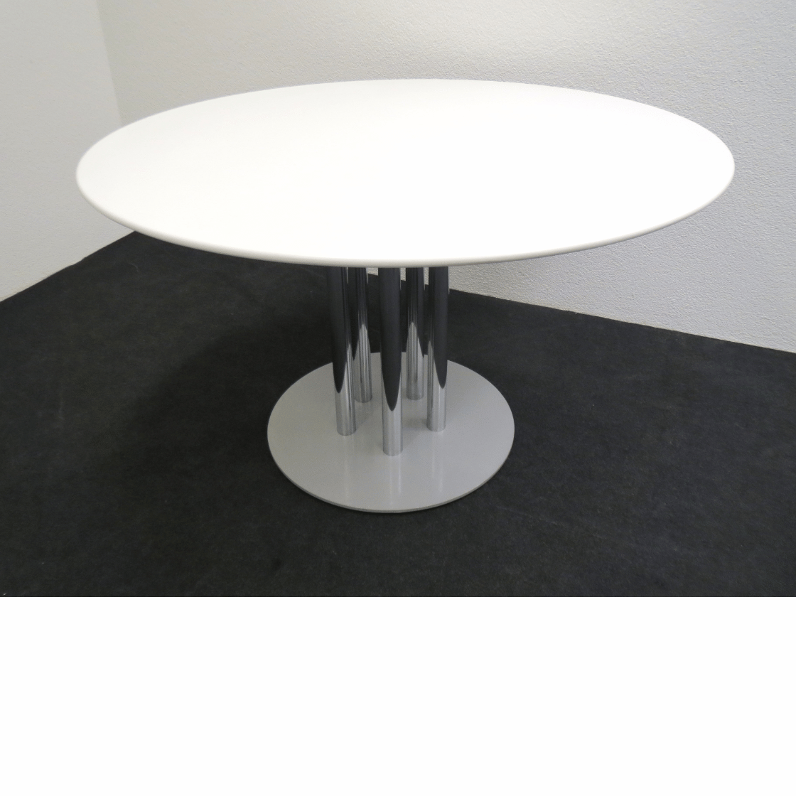 Ergodata System desk Besprechungstisch rund D=120 cm weiss