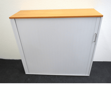 Rollladenschrank von Ergodata 120 cm 3 OH weiss Eiche natur mit Schaden Rollladen