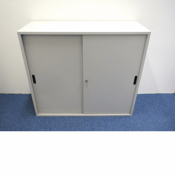 Schiebtürschrank hellgrau 120 cm, 3 OH
