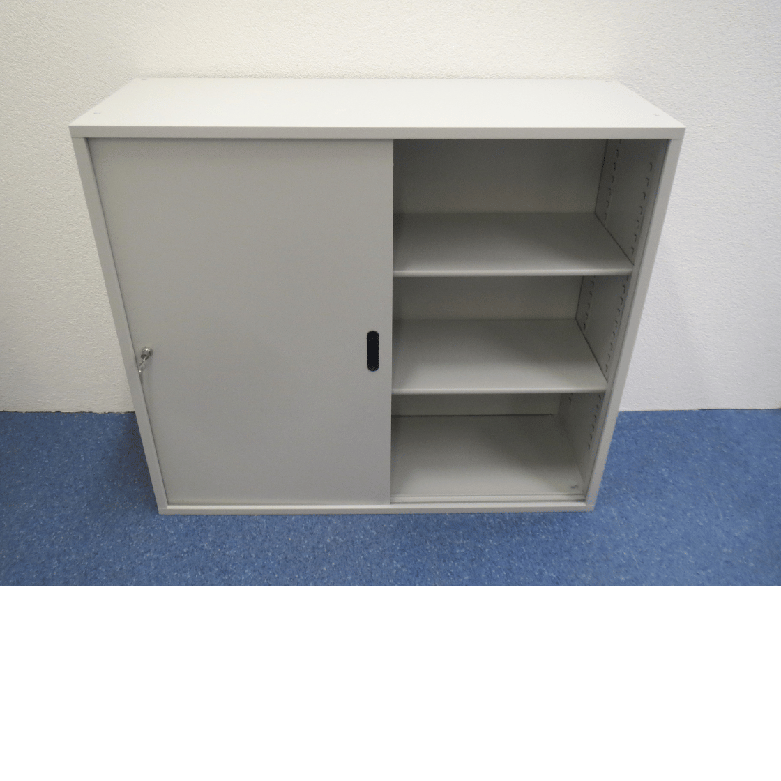 Schiebtürschrank hellgrau 120 cm, 3 OH