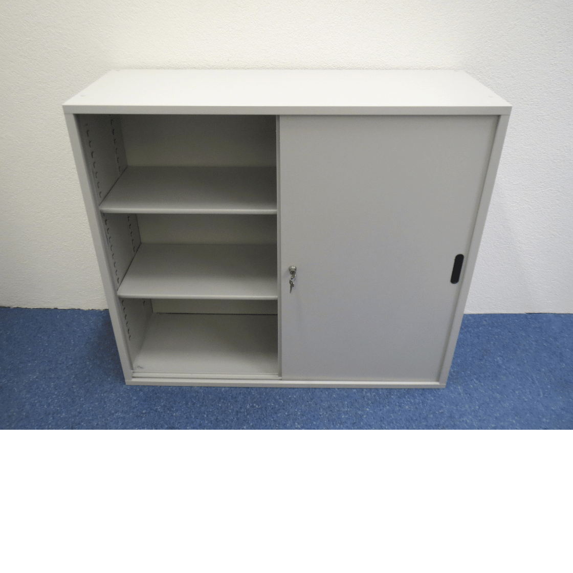 Schiebtürschrank hellgrau 120 cm, 3 OH
