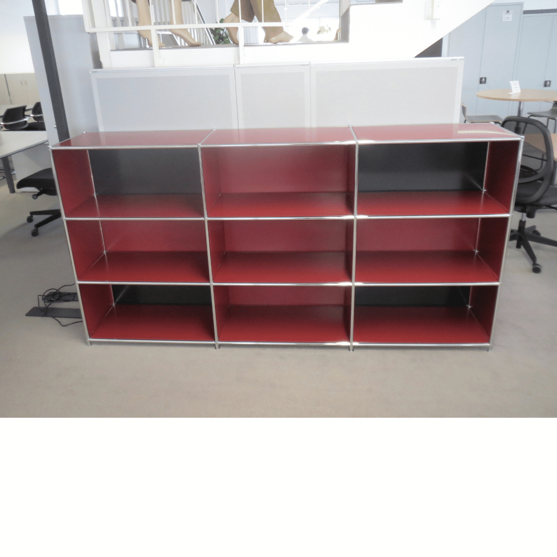 System4 Regal 227.9 cm, 3 OH, rot/schwarz