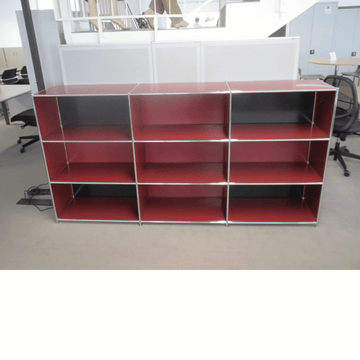 System4 Regal 227.9 cm, 3 OH, rot/schwarz