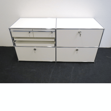 USM Haller Sideboard Weiss – 152 x 52 x 74.5 cm, 2 OH – Sehr guter Zustand