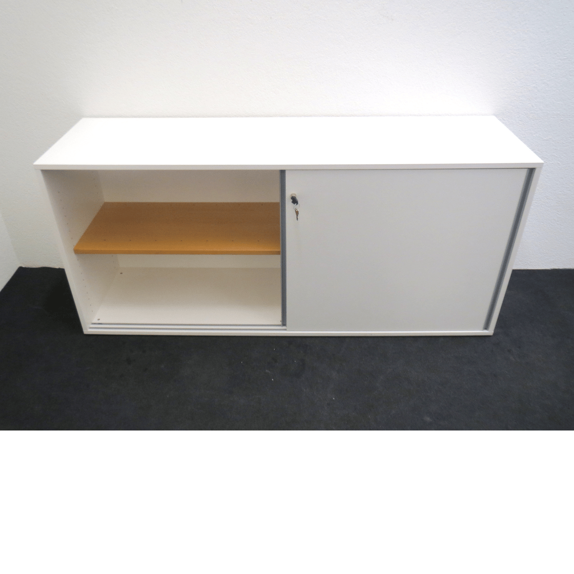 Schiebtürschrank von Wiesner Hager 160 cm, 2 OH weiss